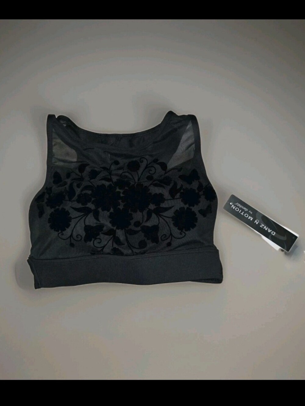 Danz N Motion Adult Tank Bra Floral 22306A Black P